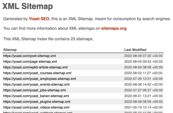XML sitemap voor dummies
